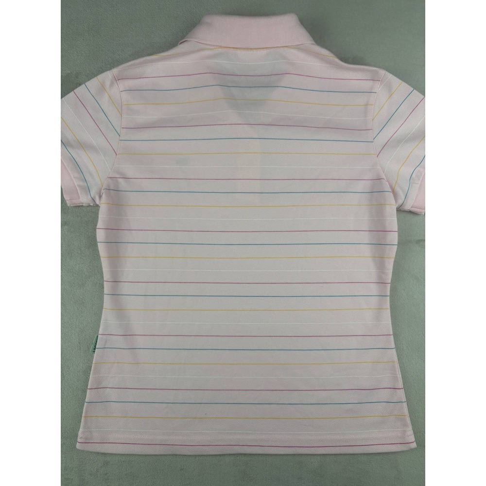Lacoste Pink Striped Polo Top - Picture 7 of 7